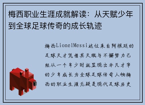 梅西职业生涯成就解读:从天赋少年到全球足球传奇的成长轨迹 梅西职业生涯成就解读:从天赋少年到全球足球传奇的成长轨迹